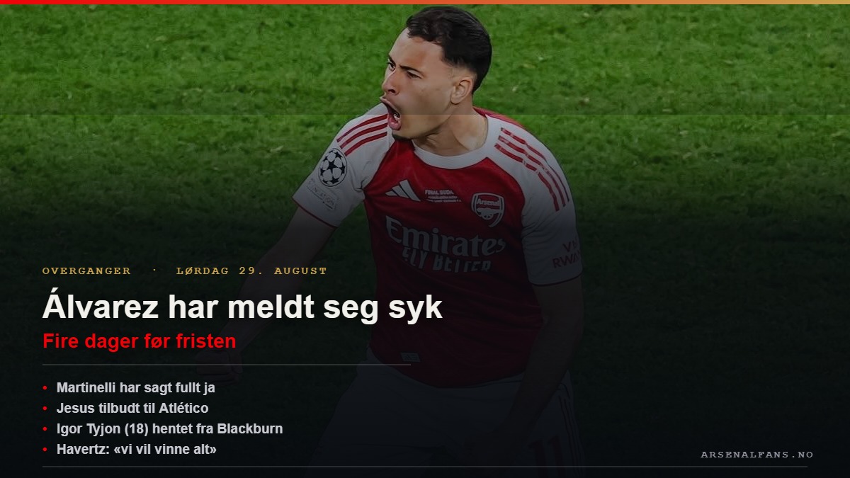 Overgangsnyheter lørdag 29. august